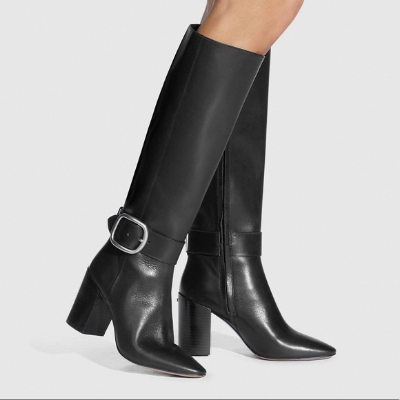Coach Evelyn Buckle Riding Leather Boot 